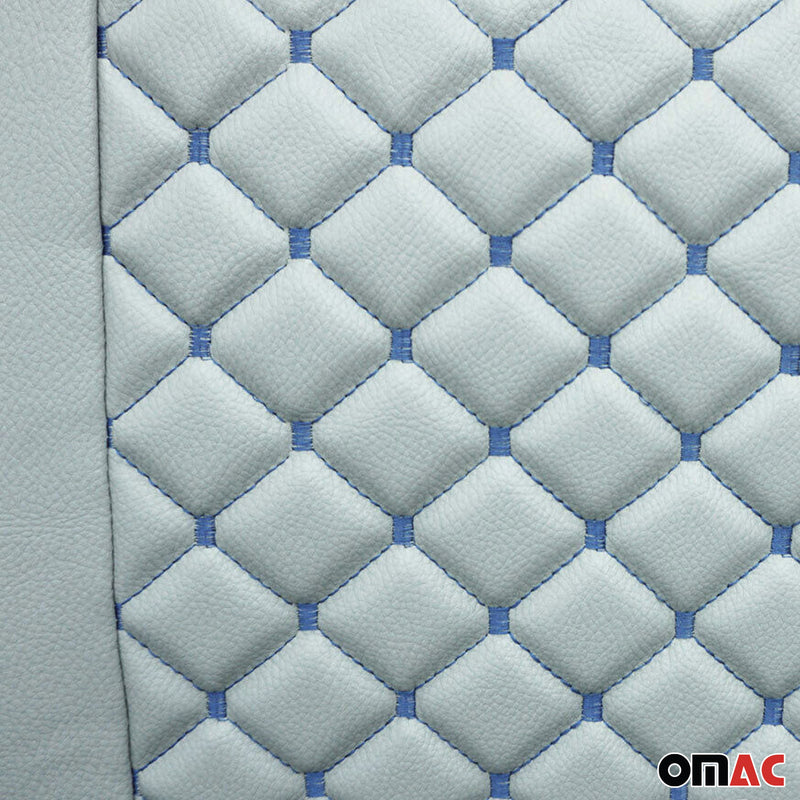 Schonbezüge Sitzbezüge für VW Transporter T5 2003-2015 Leder Grau Blau 2+1