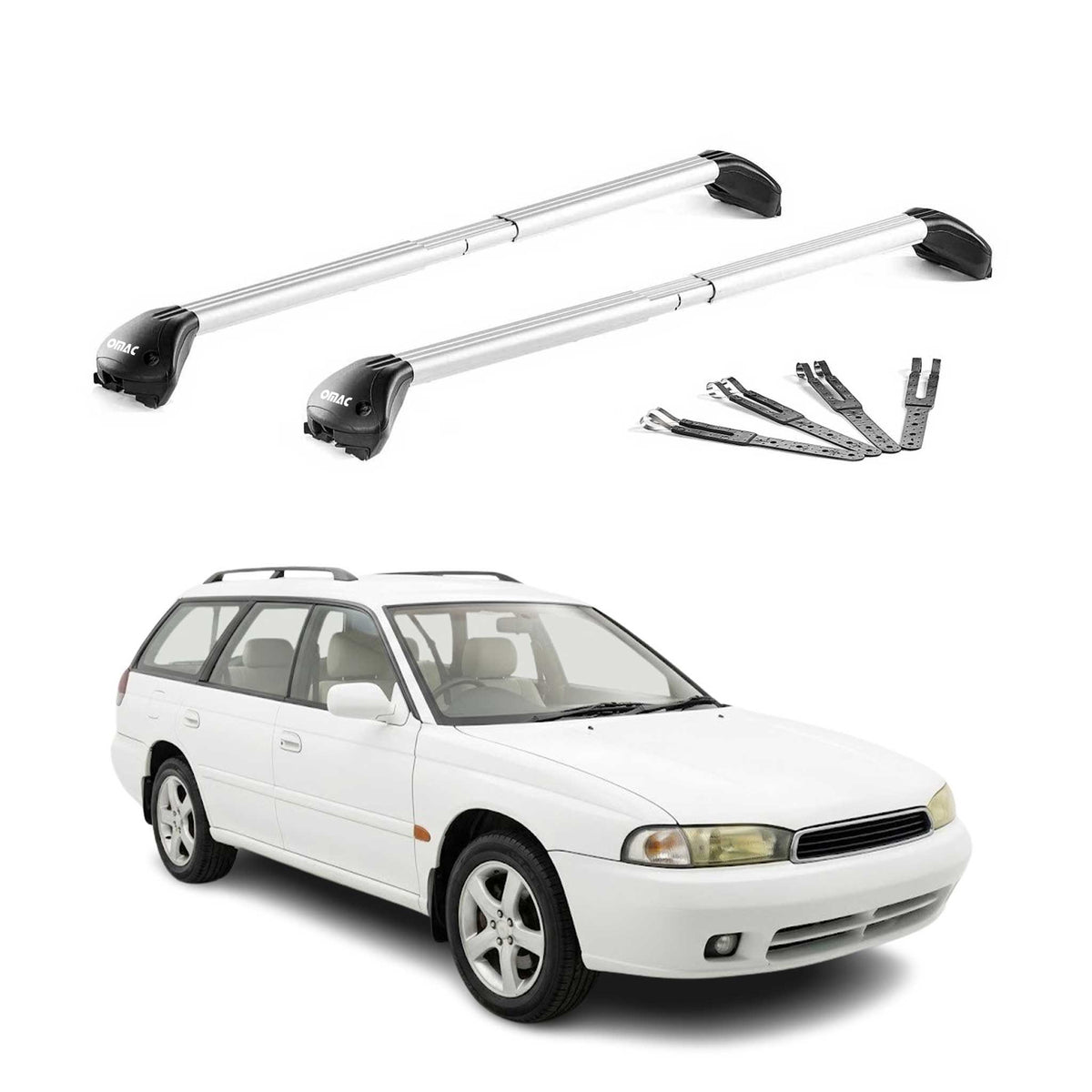 Dachträger Grundtäger für Subaru Legacy I II III Kombi 1989-2004 Alu Grau 2x ABE
