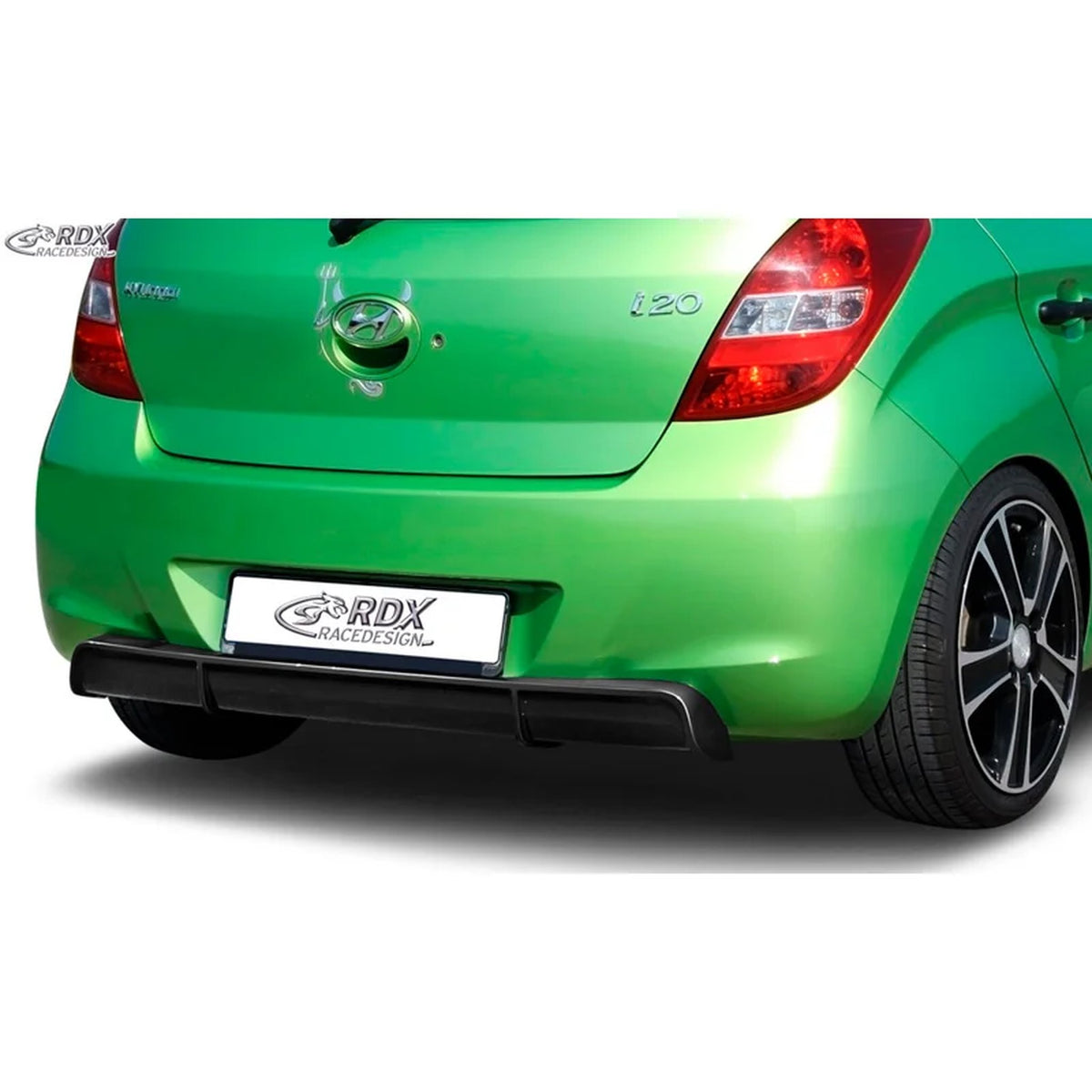 RDX Heckschürzenansatz Diffuser für Hyundai i20 PB/PBT 2008-2012 ABS Schwarz TÜV