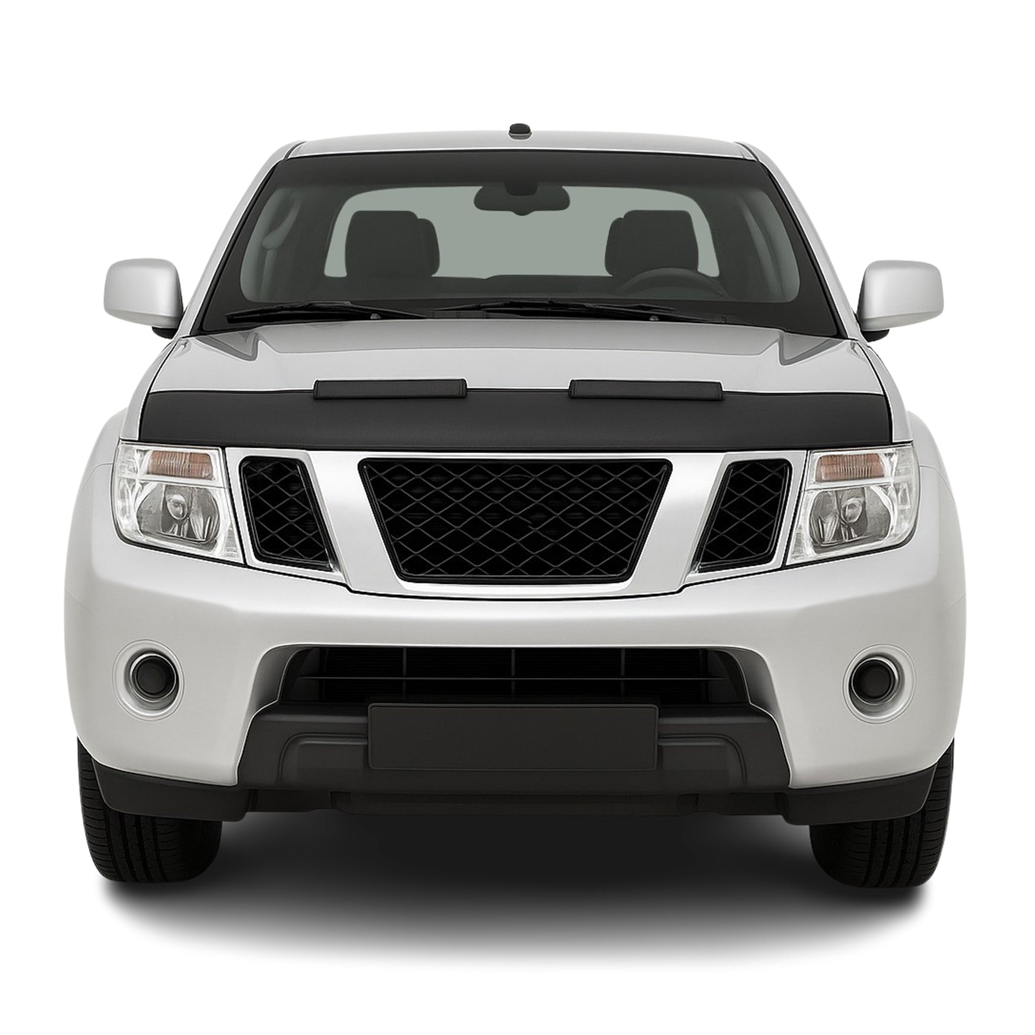 Haubenbra Steinschlagschutz Bonnet Bra für Nissan Navara D40 Schwarz Halb