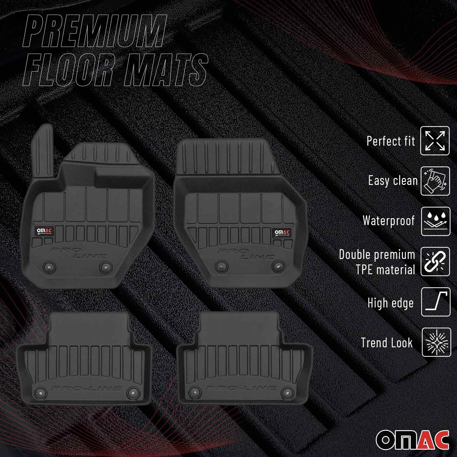 OMAC Gummi Fußmatten für Volvo XC60 2008-2017 Premium TPE Automatten Schwarz 4x