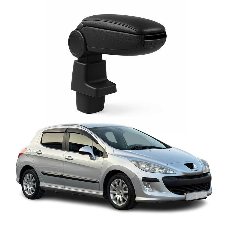Mittelarmlehne Armlehne Mittelkonsole für Peugeot 308 2007-2014 PU-Leder Schwarz