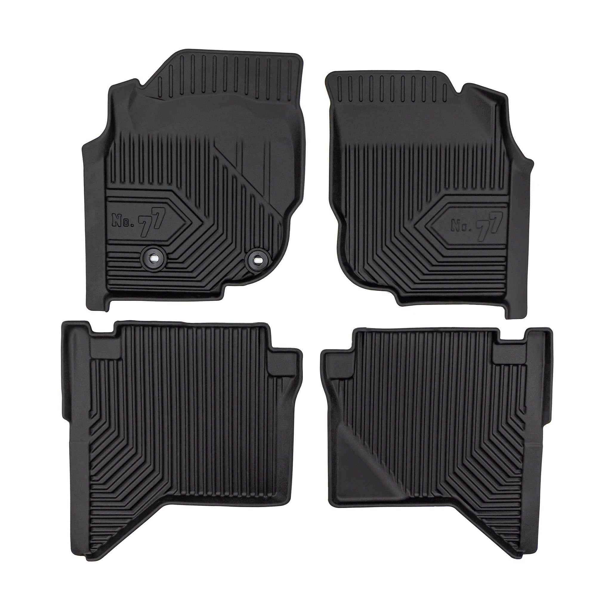 Fußmatten Gummimatten No.77 für Toyota Hilux VII 2005-2015 TPE Schwarz 4 tlg