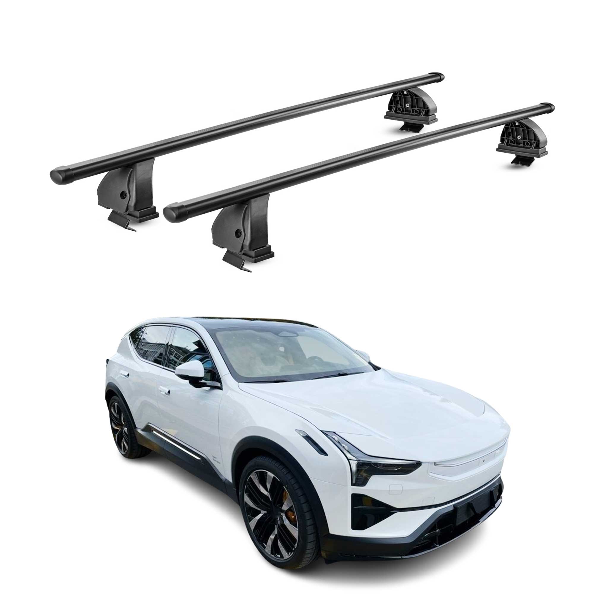 Stahl Dachträger für Polestar 2 2020-2026 TÜV Abschließbar 75 kg 2tlg Schwarz