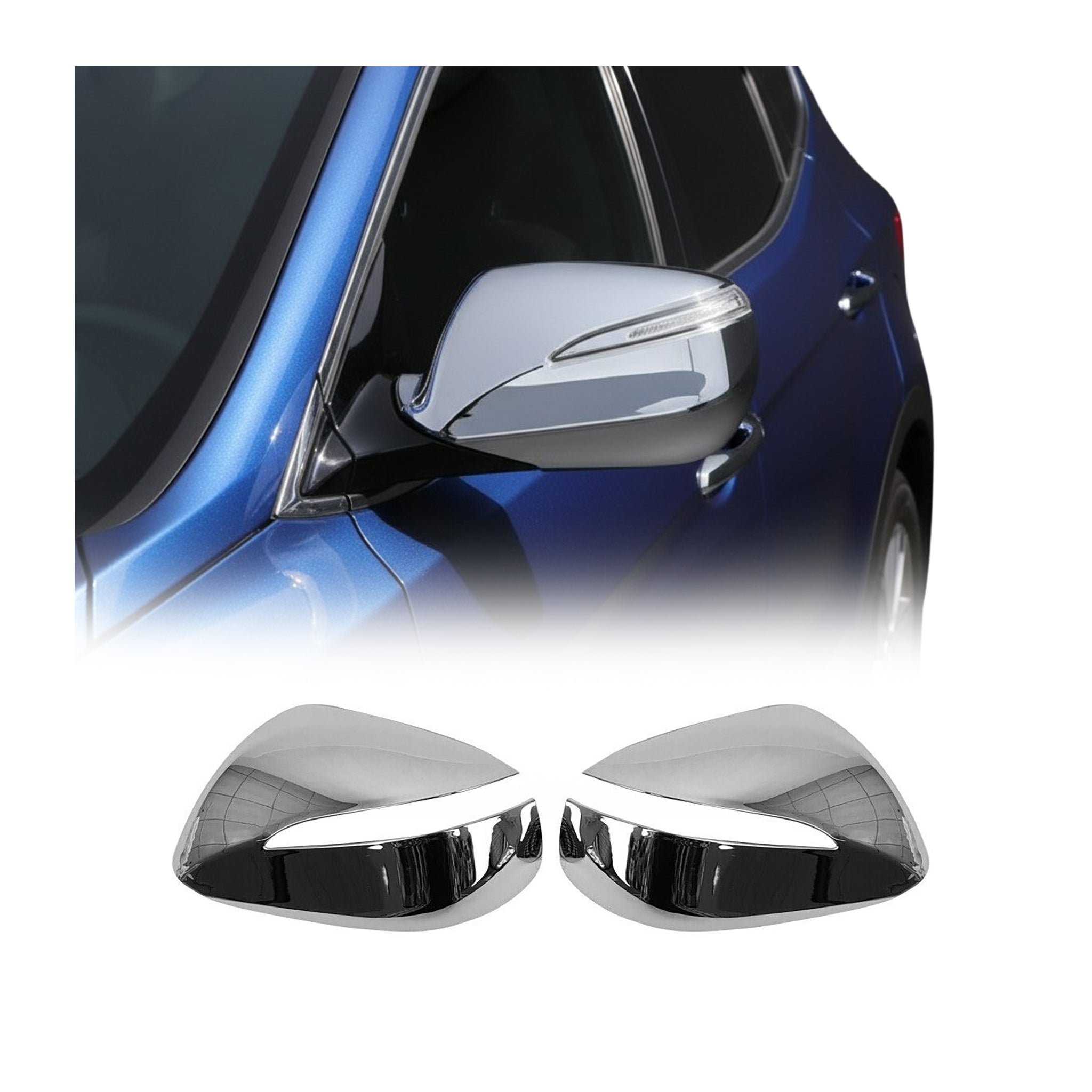 Spiegelkappen Spiegelabdeckung für Hyundai Santa Fe ix45 2012-2018 Chrom ABS