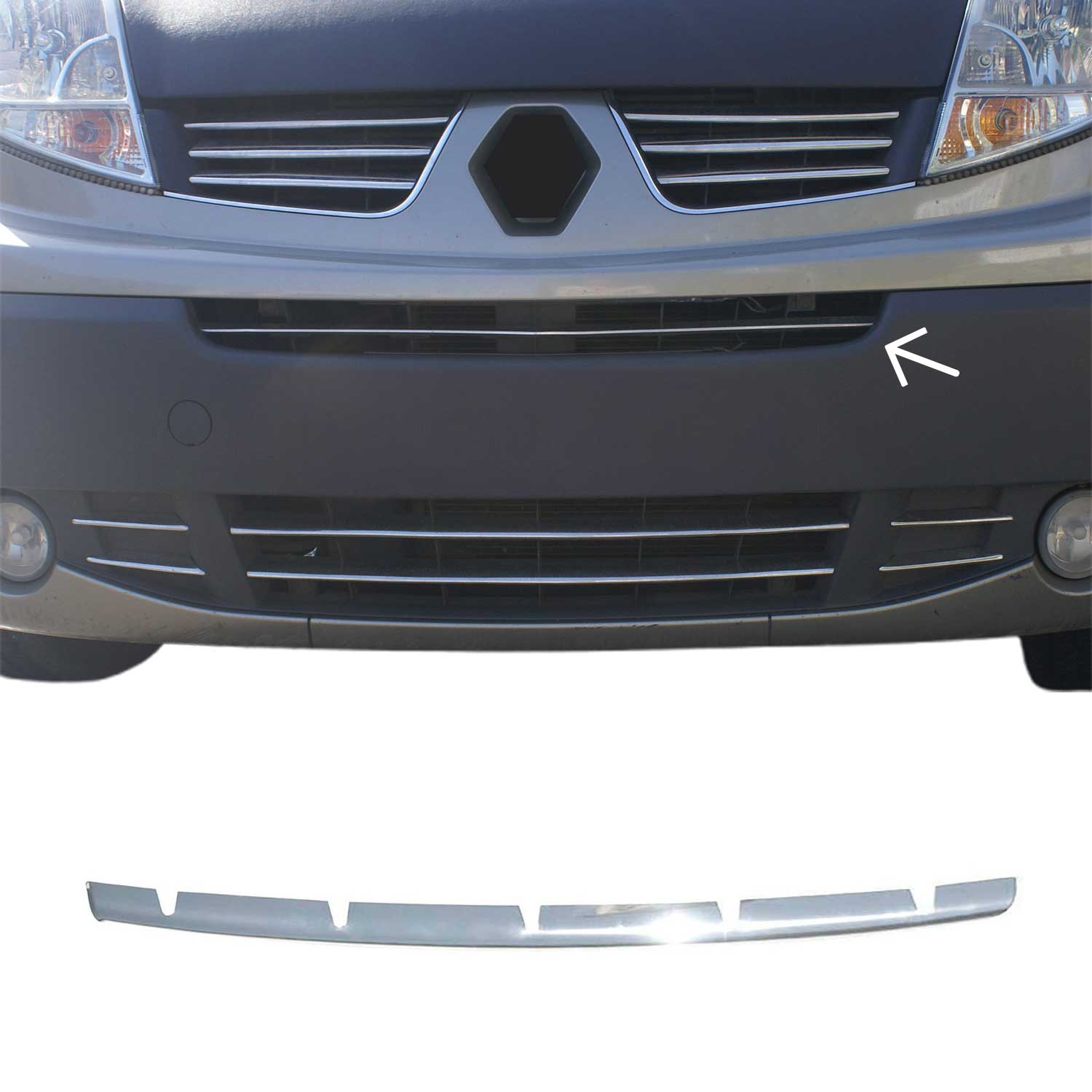 Kühlergrill Leisten Grillleisten für Nissan NV400 2010-2021 Edelstahl Chrom