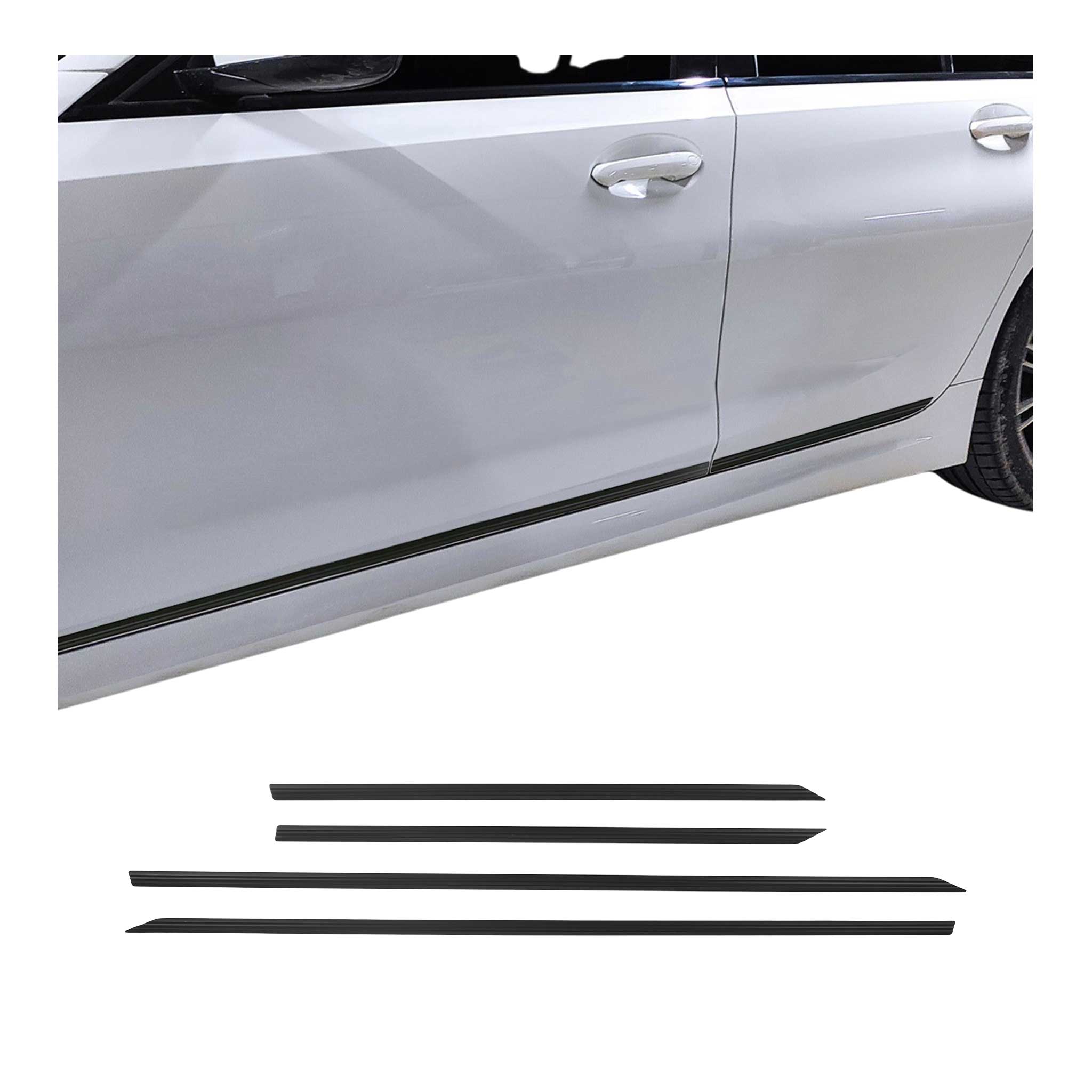 Seitentürleiste Türschutz für Kia Venga Ceed Sportage Sorento Rio Alu Schwarz 8x