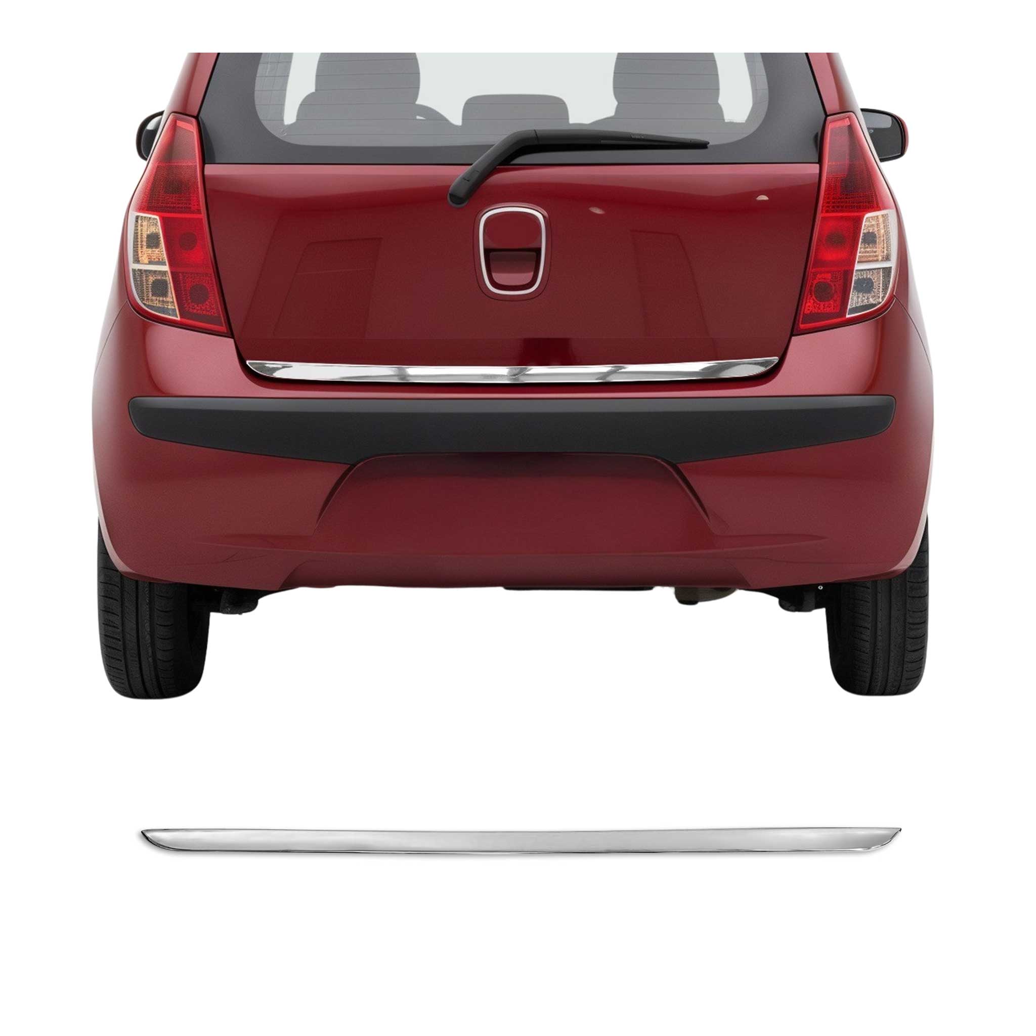 Kofferraumleiste Heckleiste für Hyundai i10 2007-2013 Untere Chrom Edelstahl