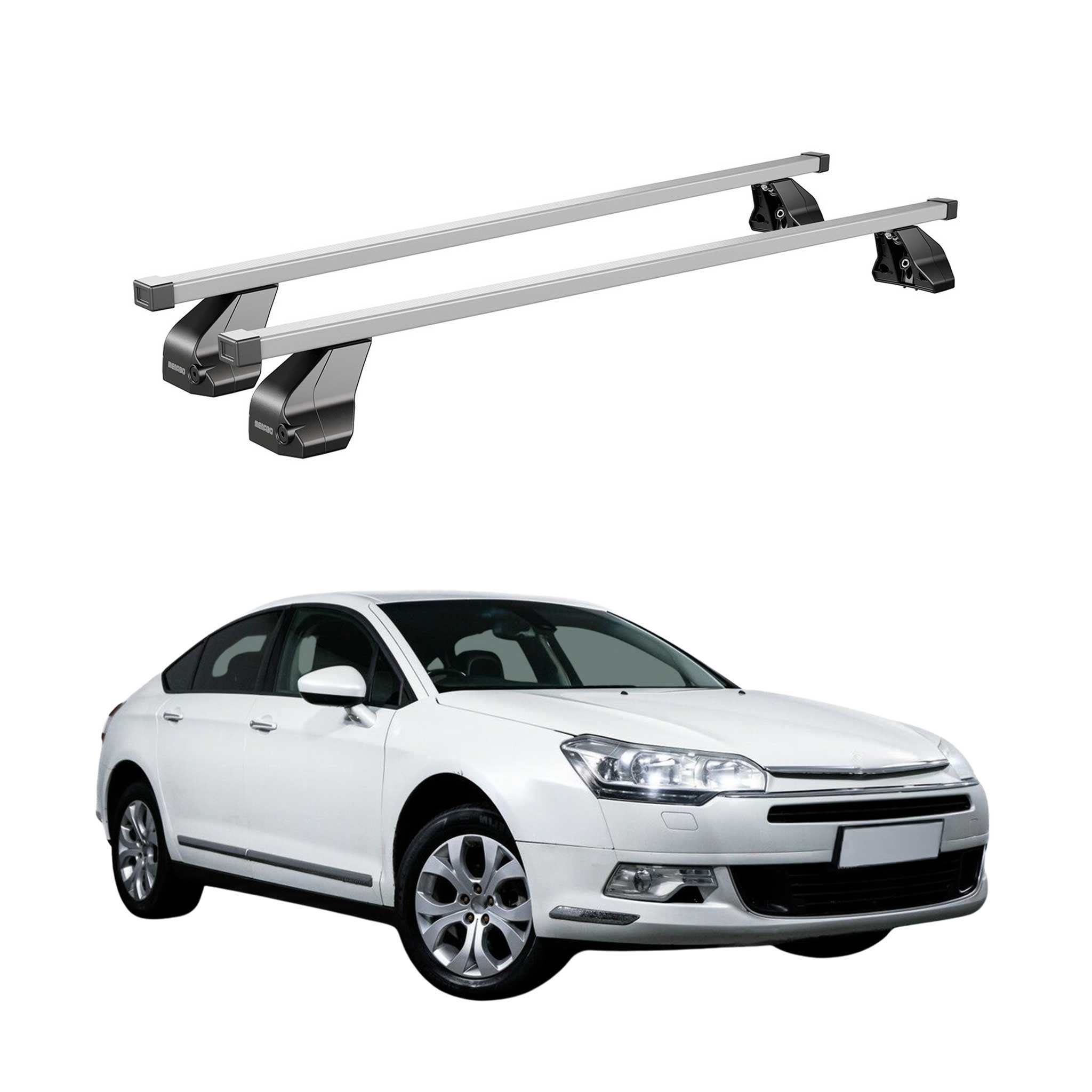 Menabo Dachträger Grundtäger für Citroen C5 2007-2017 75kg Stahl Silber 2 tlg