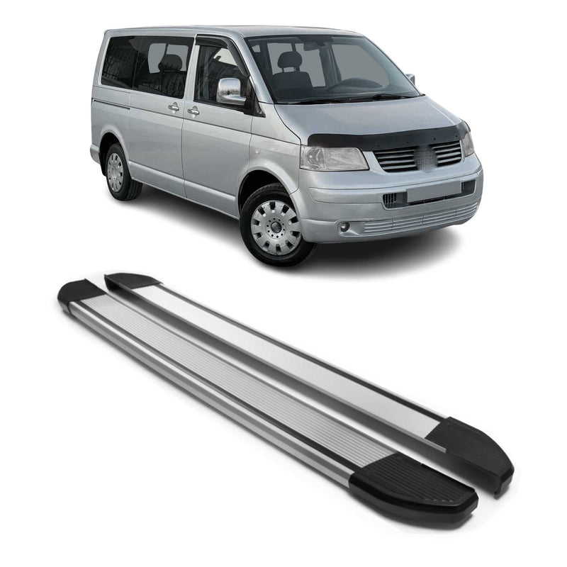 Alu Seitenschweller Trittbretter für VW Multivan Caravelle 5 6 L1 Kurzer Silber