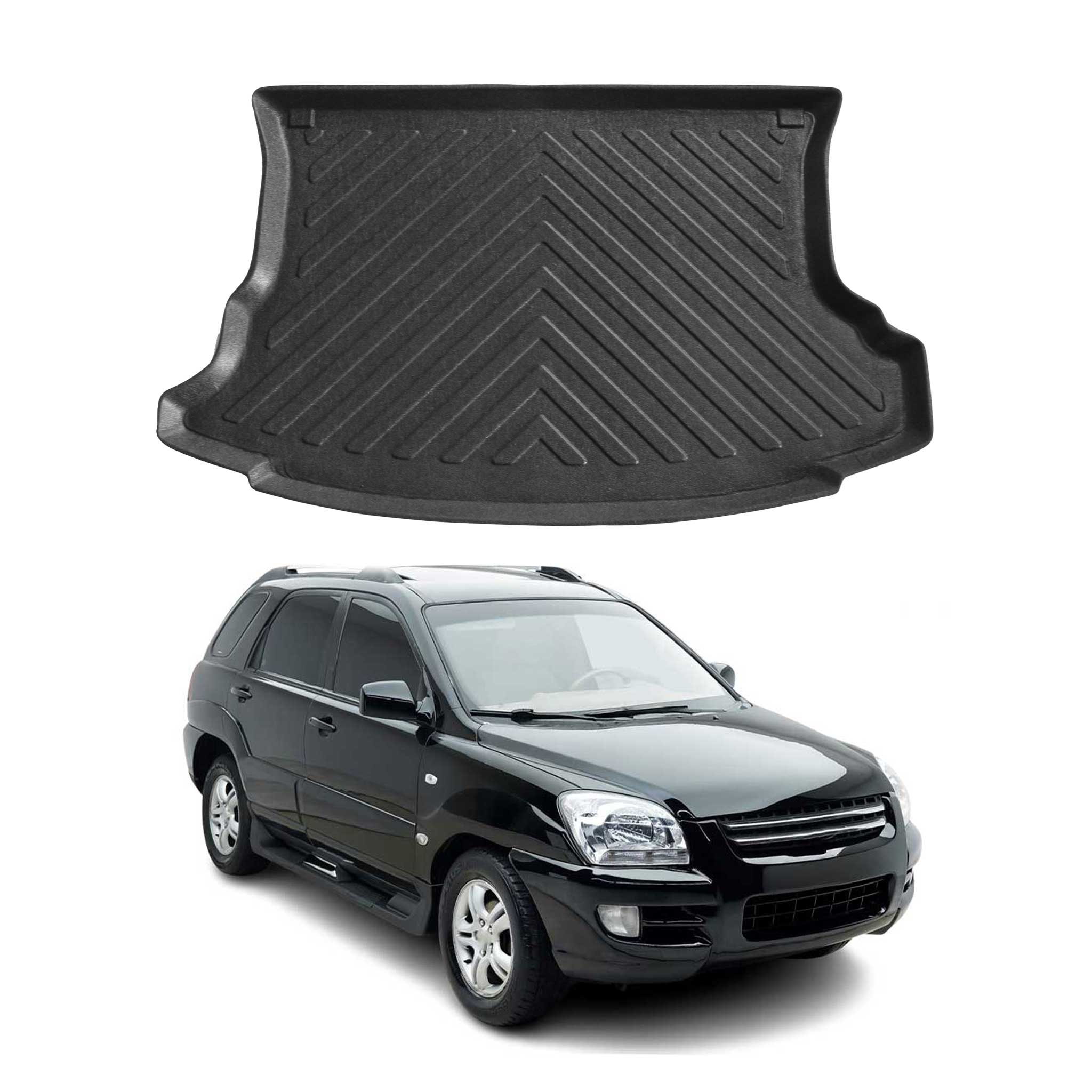Kofferraumwanne Laderaumwanne für Kia Sportage 2004-2009 Gummi TPE Schwarz