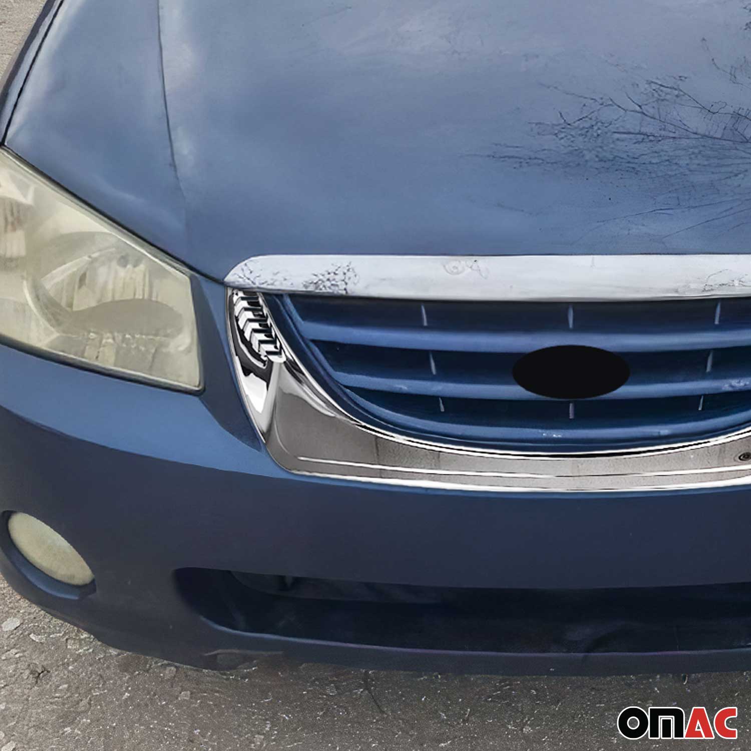 Kühlergrill Leisten Grillleisten für Kia Cerato 2004-2006 ABS Chrome 1tlg