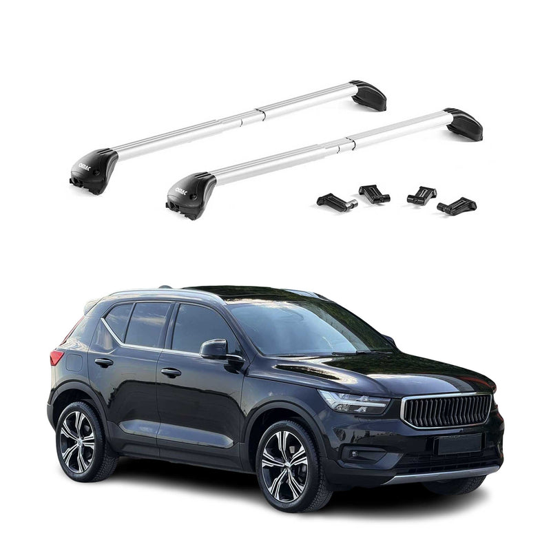 Dachträger Grundtäger für Volvo XC40 2018-2025 100kg Aluminium Silber 2x ABE