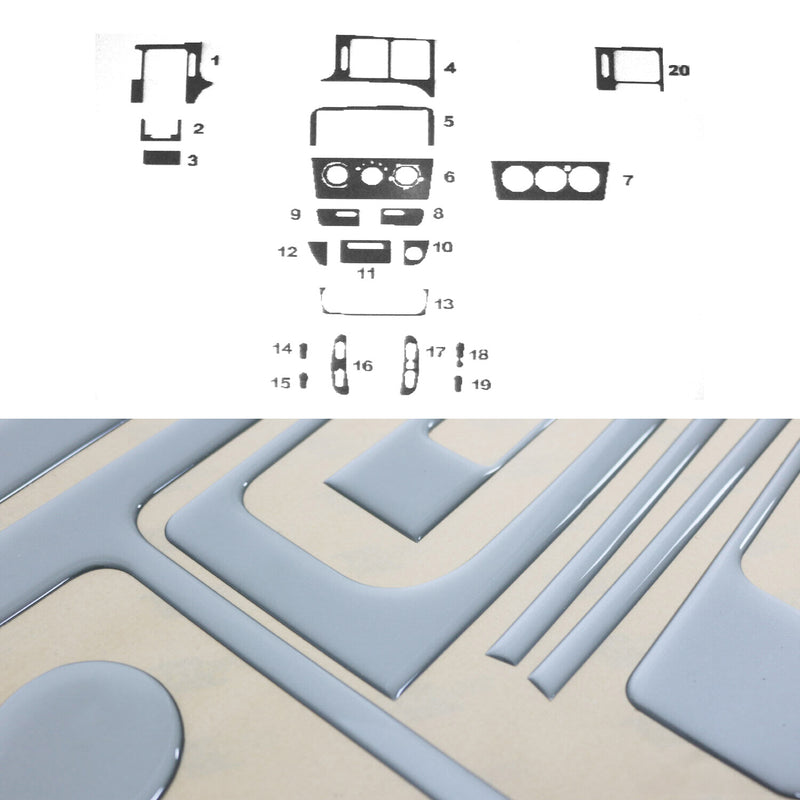 Innenraum Dekor Cockpit für Opel Vectra B 1998-2002 Aluminium Optik 20tlg