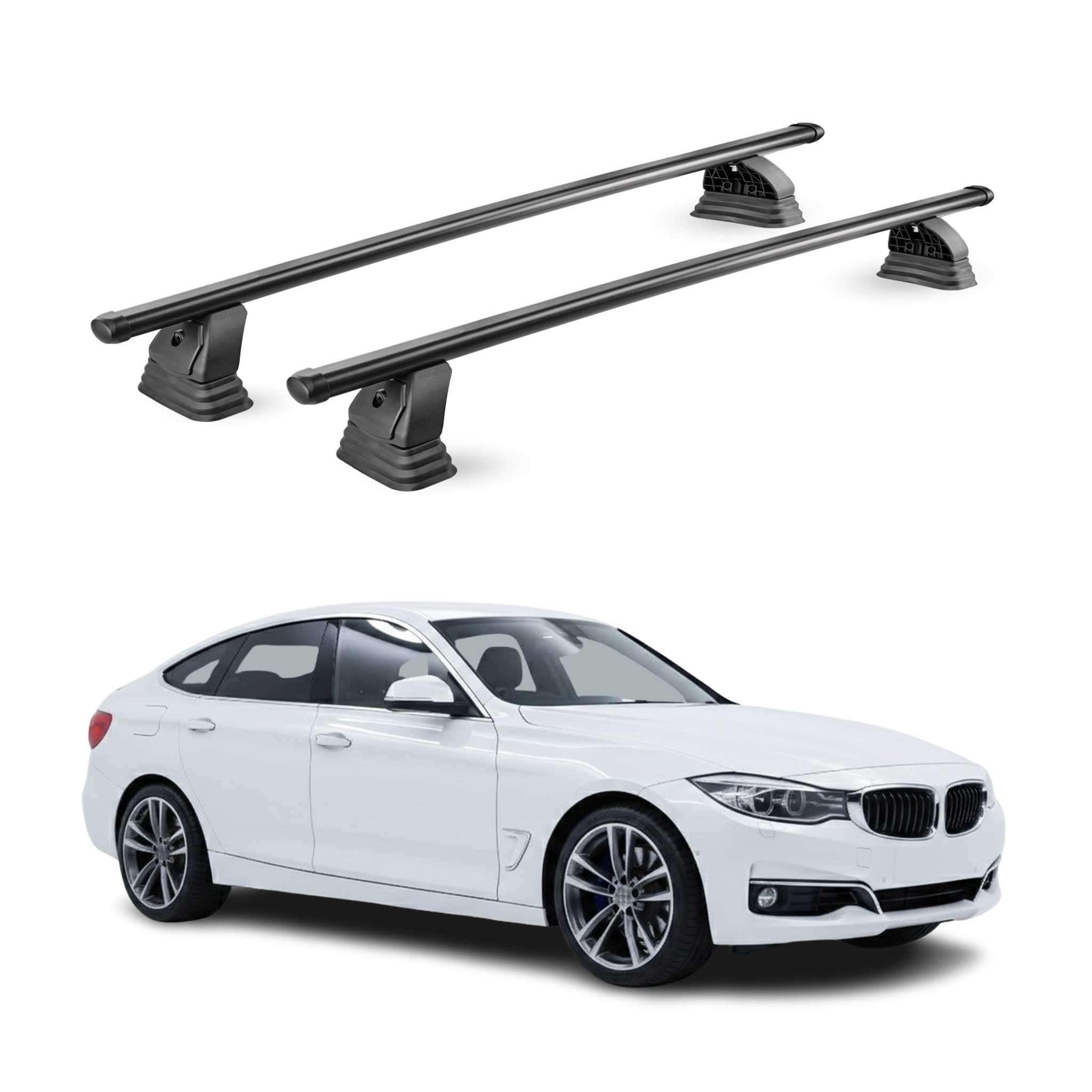 Stahl Dachträger für Bmw 3er GT F34 2012-2018 TÜV Abschließbar 2tlg Schwarz