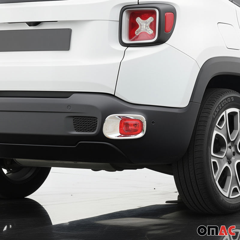Reflektor Blenden Reflektorleiste für Jeep Renegade 2014-2024 Chrom ABS 2x