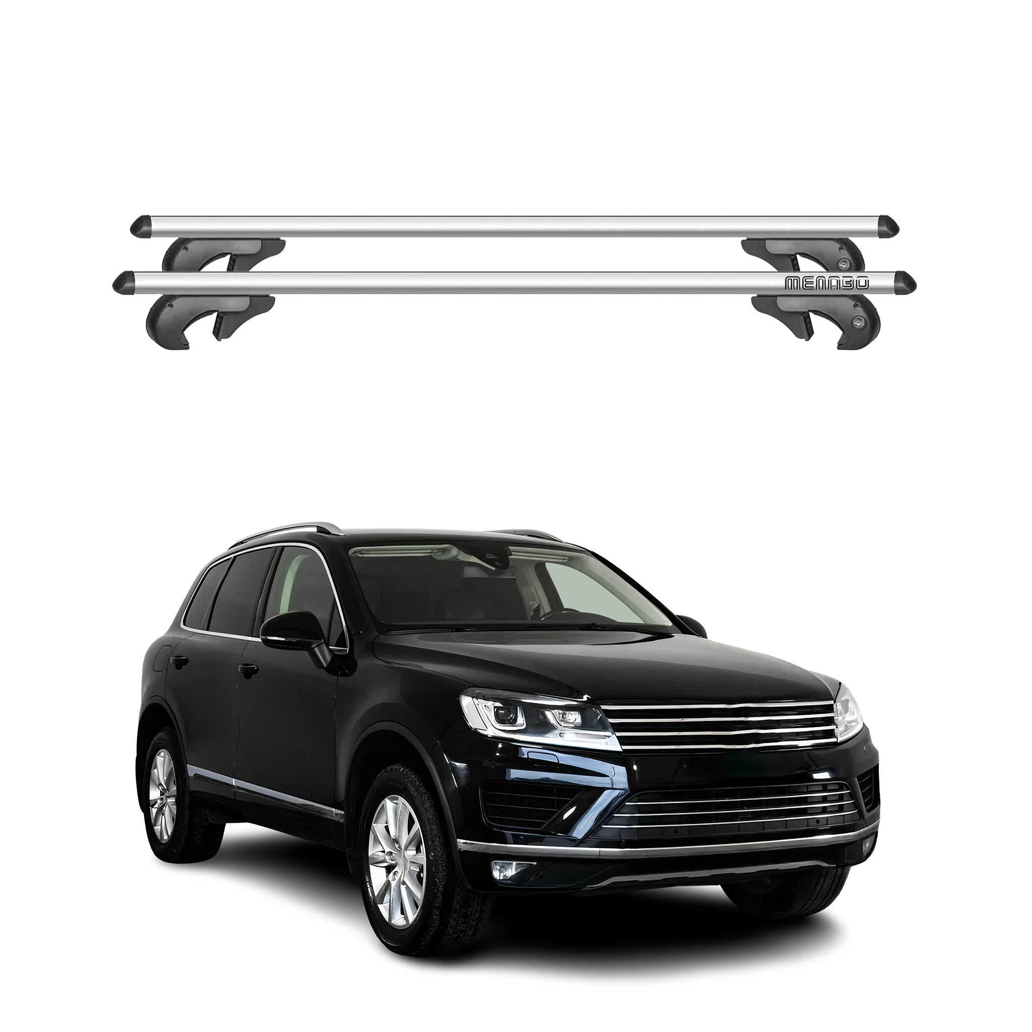 Menabo Dachträger Grundtäger für VW Touareg mk2 2010-2013 Pre-FL 90kg Alu Silber