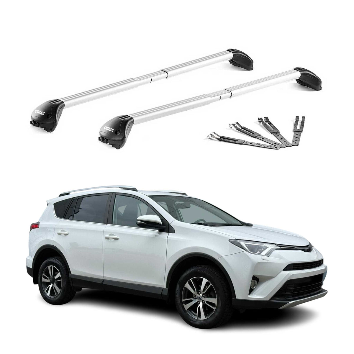 Dachträger Grundtäger für Toyota RAV4 IV 2013-2018 100kg Aluminium Grau 2x ABE