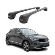 Dachträger Grundträger für VW T-Roc 2017-2025 Aluminium 75kg Schwarz 2tlg