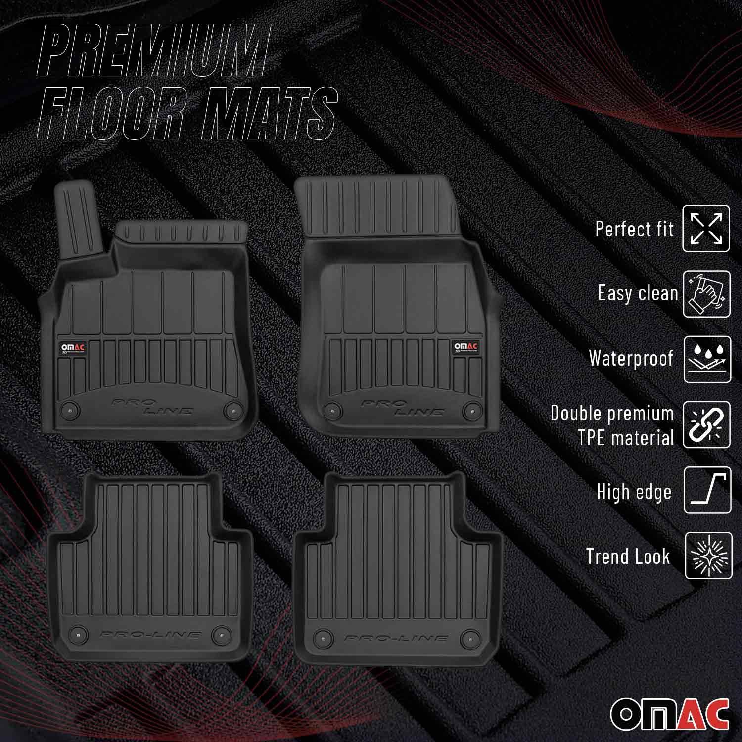 OMAC Gummi Fußmatten für Porsche Cayenne 9YA 2017-2024 Premium Gummi Schwarz 4x