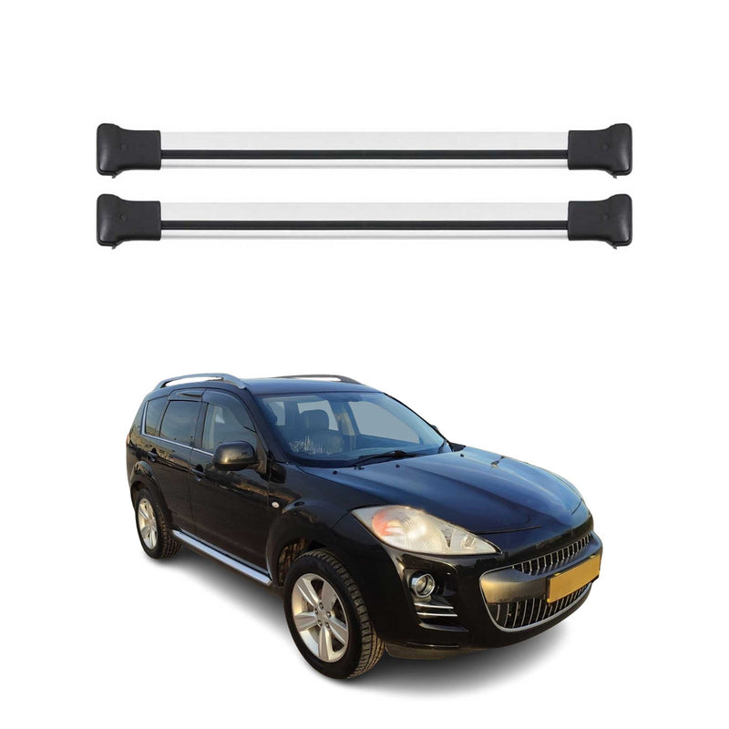 Dachträger Grundtäger für Peugeot 4007 2007-2012 75kg Aluminium Silber 2 tlg
