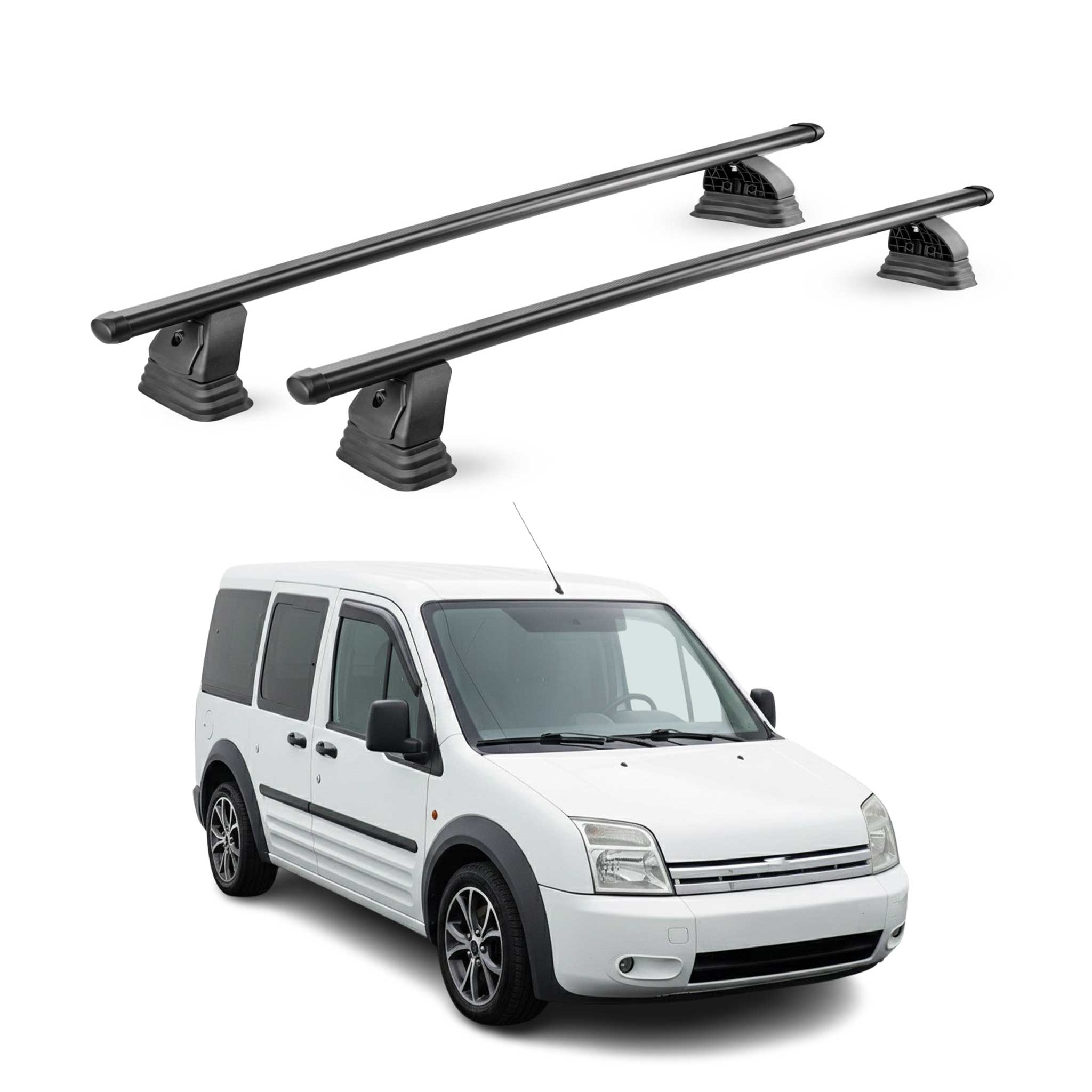 Stahl Dachträger für Ford Connect I 2002-2013 TÜV Abschließbar 2tlg Schwarz