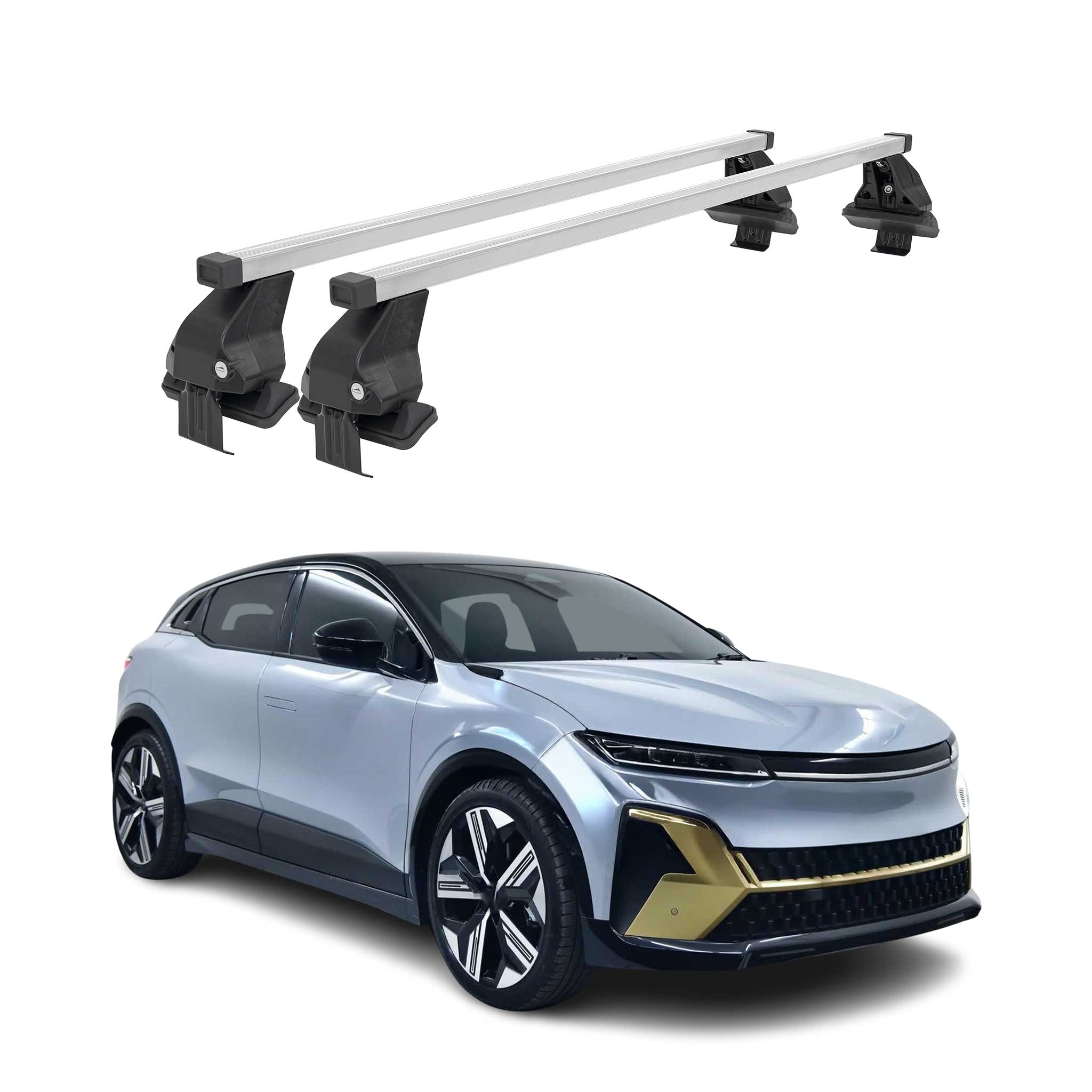 Menabo Dachträger Grundträger für Renault Megane E-Tech 2022-26 Stahl Grau 2tlg