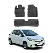 OMAC Gummi Fußmatten für Toyota Yaris 2011-2019 Premium TPE Automatten 3tlg