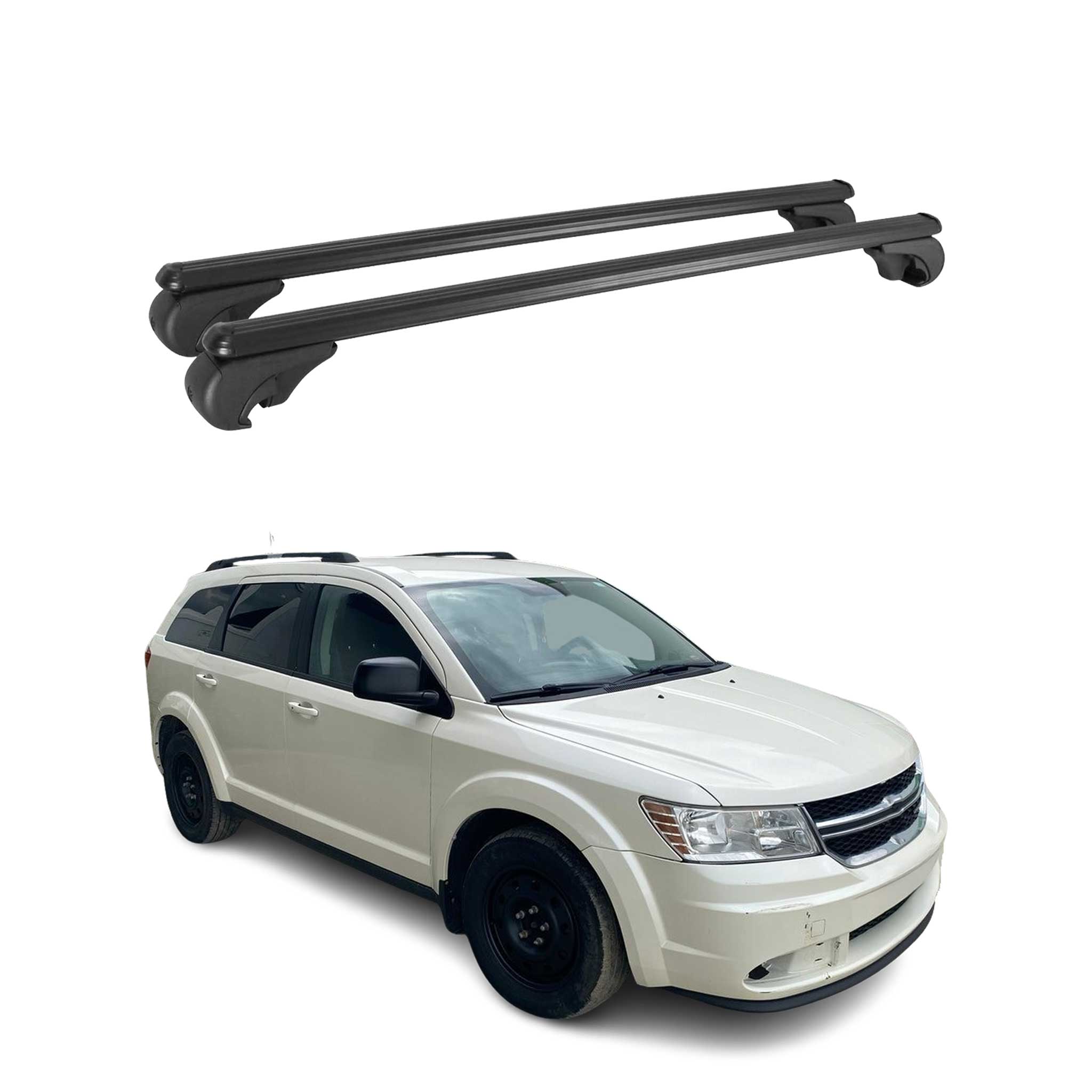 Dachträger Grundtäger für Dodge Journey 2008-2020 75kg Alu Schwarz 2 tlg