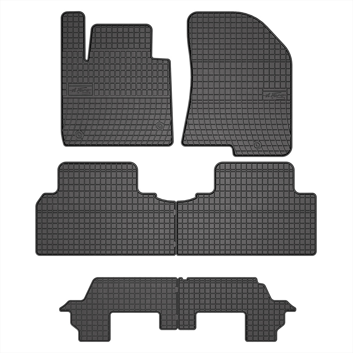 OMAC rubber floor mats for Kia Carens 2013-2019 car mats rubber black 6 pieces