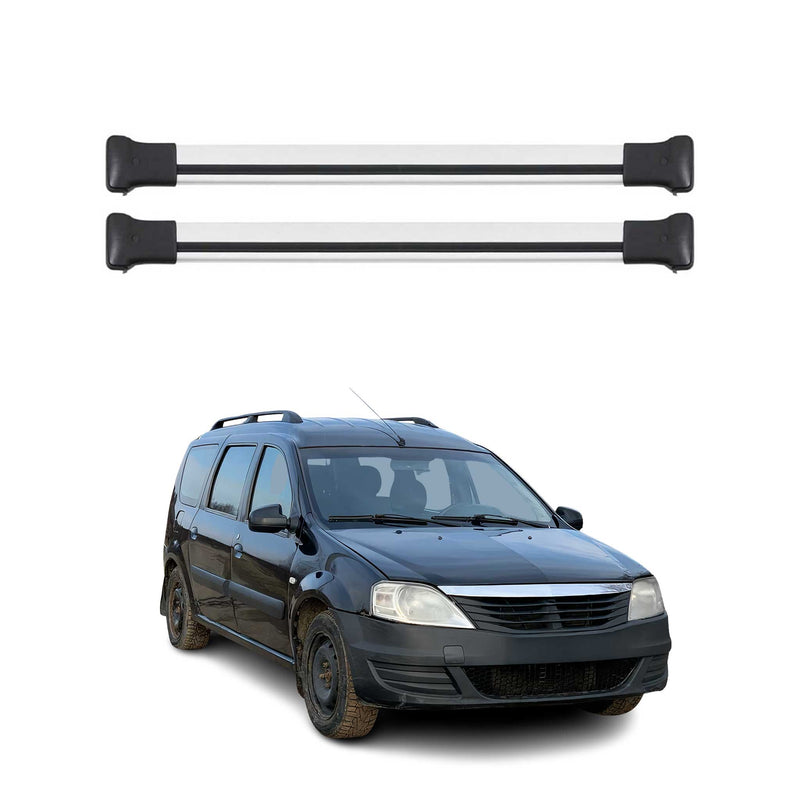 Dachträger Grundtäger für Dacia Logan MCV mk1 2006-2012 75kg Alu Silber 2 tlg