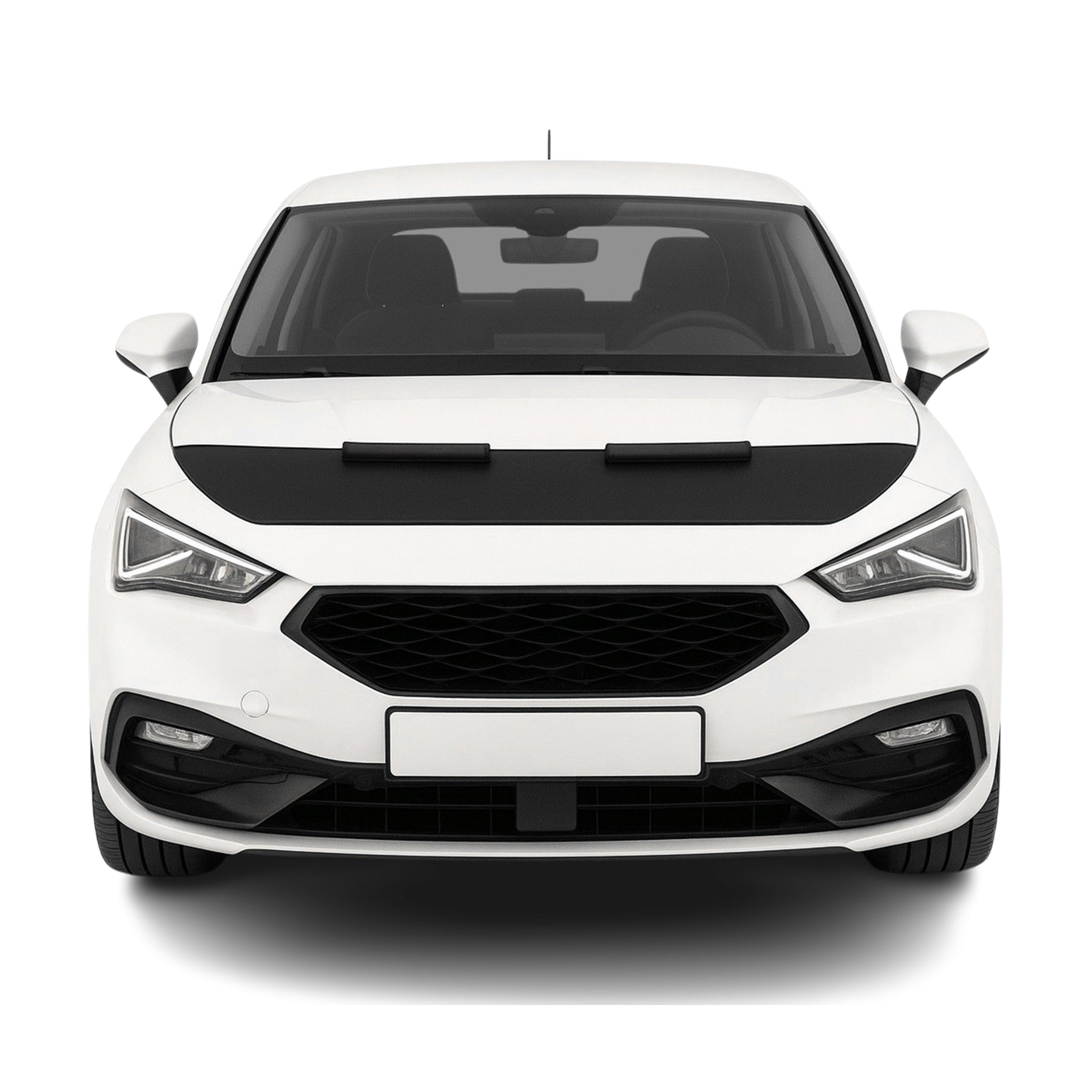 Haubenbra Steinschlagschutz Bonnet Bra für Seat Leon 2020-2026 Schwarz Halb