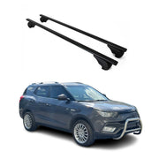 Dachträger Grundtäger für SsangYong XLV 2016-2019 75kg Metall Schwarz 2 tlg