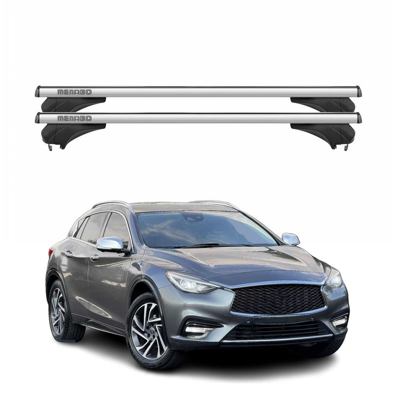 Menabo Dachträger Grundtäger für Infiniti Q30 2015-2019 Aluminium Silber 2 tlg