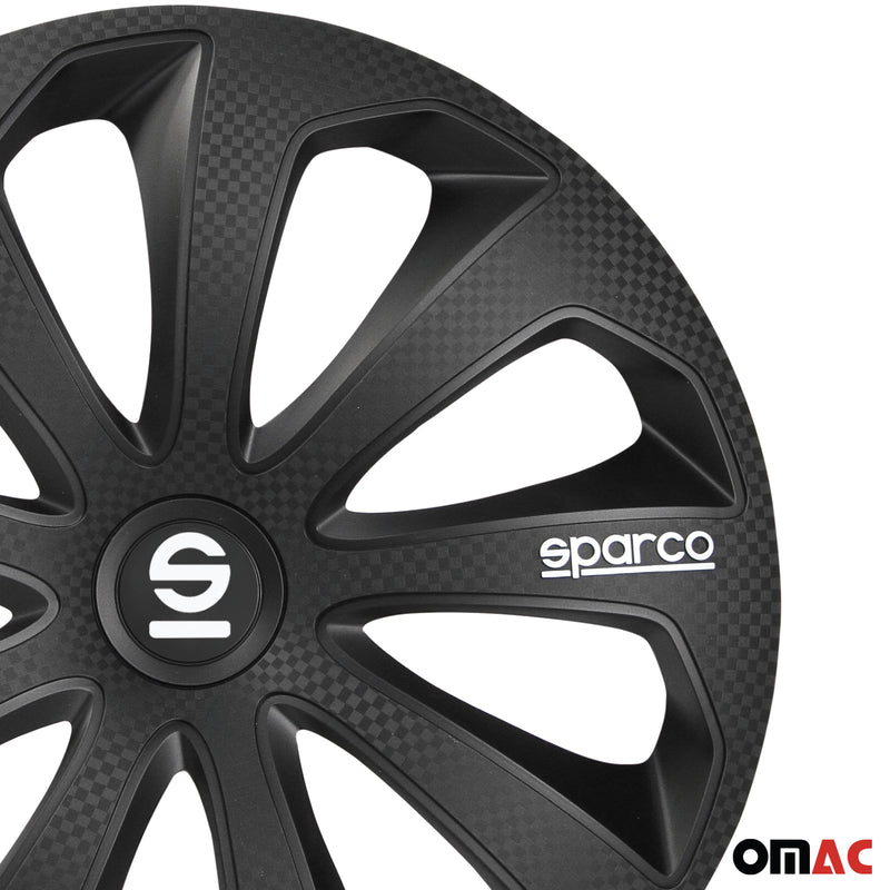 Sparco Radkappen 16 Zoll Sicilia Schwarz Carbon 4tlg