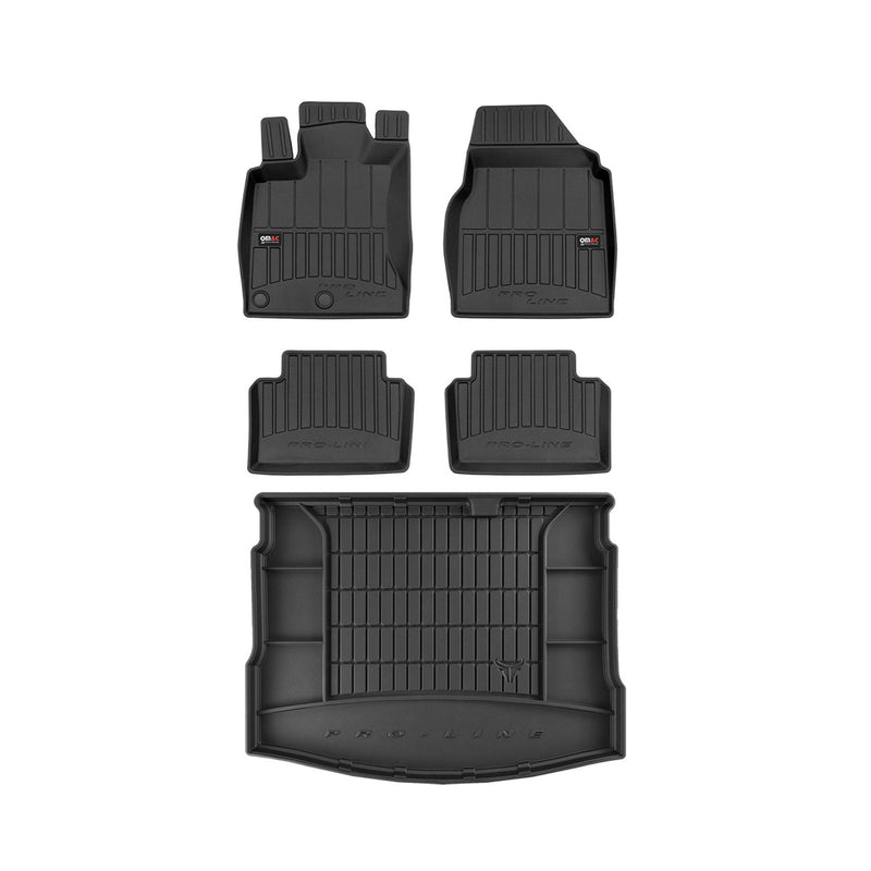 OMAC Fußmatten & Kofferraumwanne Set für Nissan Qashqai 2006-2013 Gummi 5x