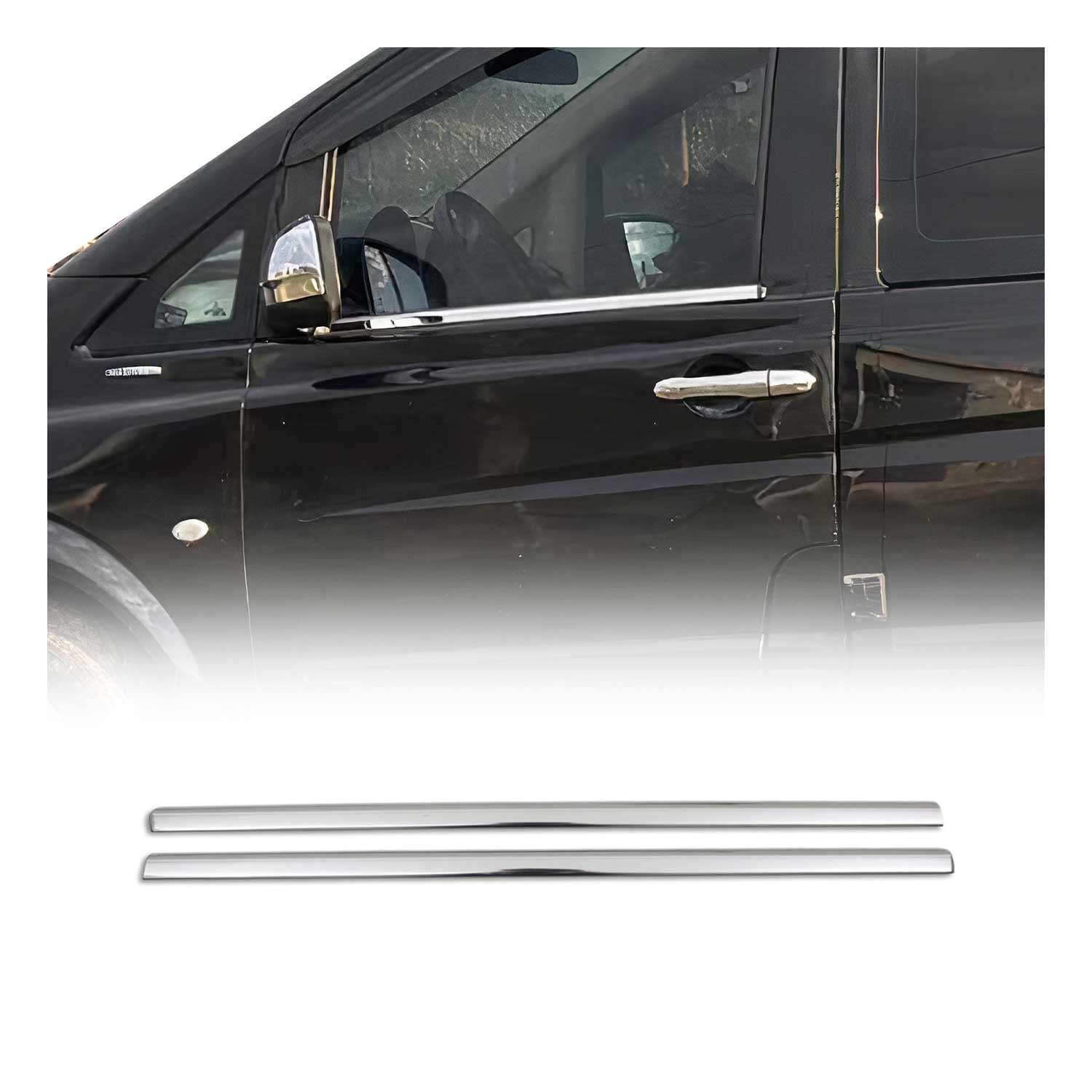 Fensterleisten Zierleisten für Mercedes Viano 2004-2014 Edelstahl Chrom 2tlg