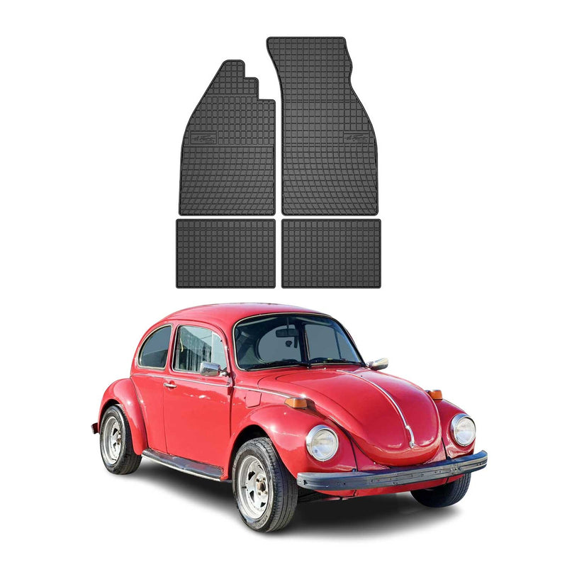 1980-2003 VW Beetle Fußmatten Gummi Schwarz 4 tlg