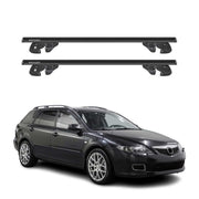 Dachträger Grundtäger für Mazda6 mk1 Kombi 2002-2008 Alu 90kg TÜV Schwarz 2tlg