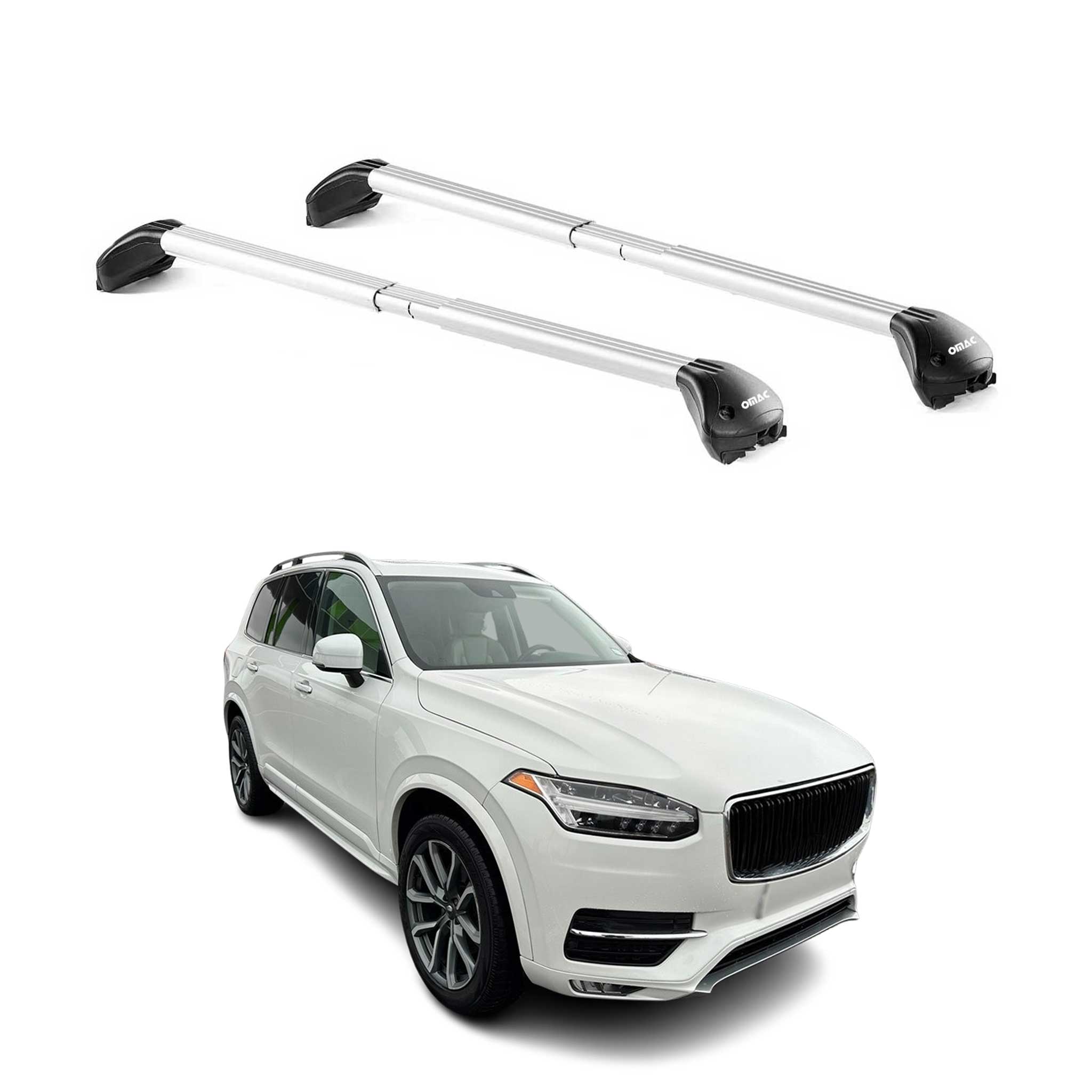 Dachträger Grundtäger für Volvo XC90 2015-2026 5 tür 100kg Alu Silber 2 tlg ABE