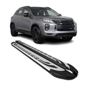 Trittbretter Seitenschweller für Mitsubishi ASX 2023-2026 Silber Schwarz 2 tlg