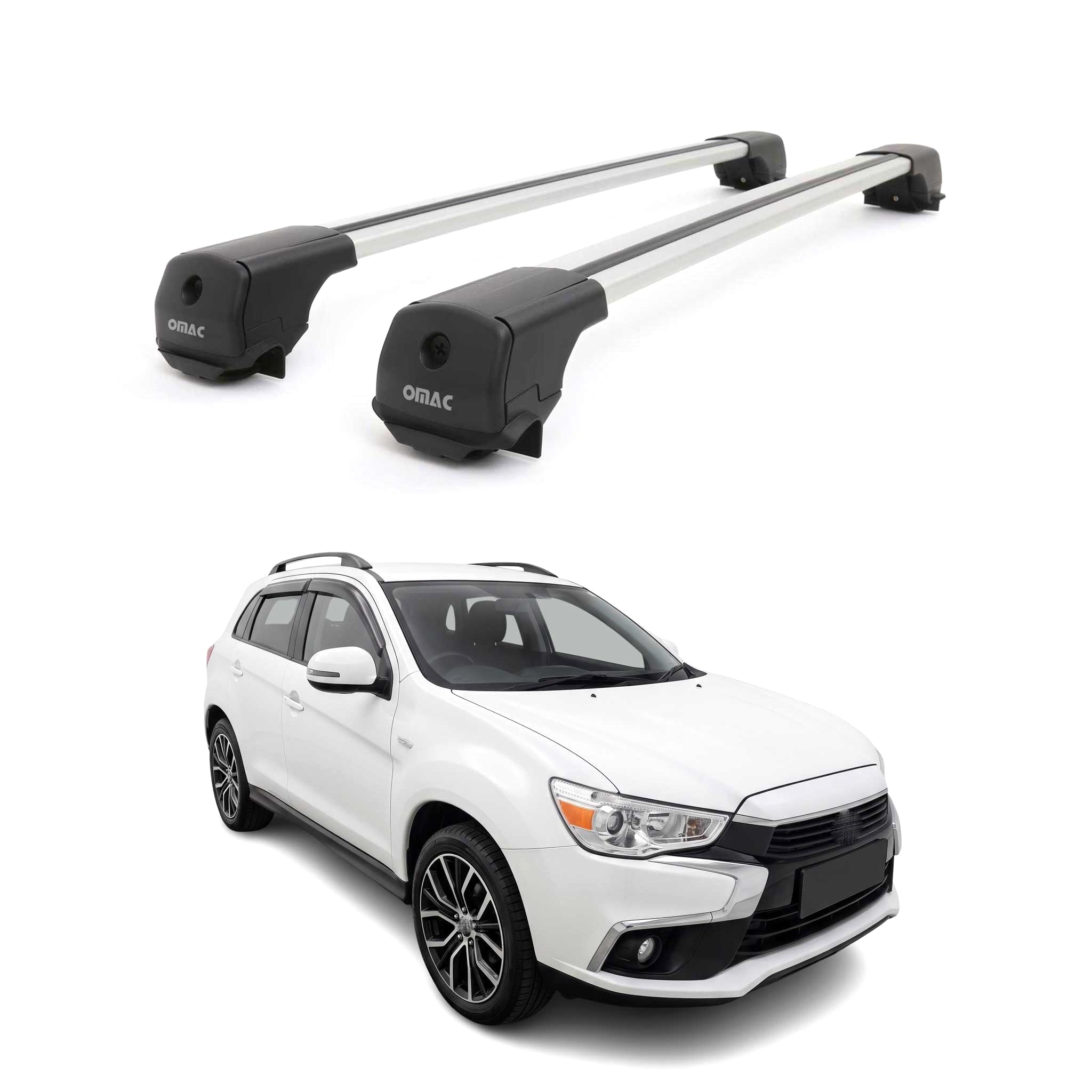 Dachträger Grundträger für Mitsubishi ASX 2010-2023 Aluminium 75kg Grau 2tlg