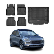 OMAC Fußmatten & Kofferraumwanne Set für Ford Kuga 2019-2026 Gummi Schwarz 5x