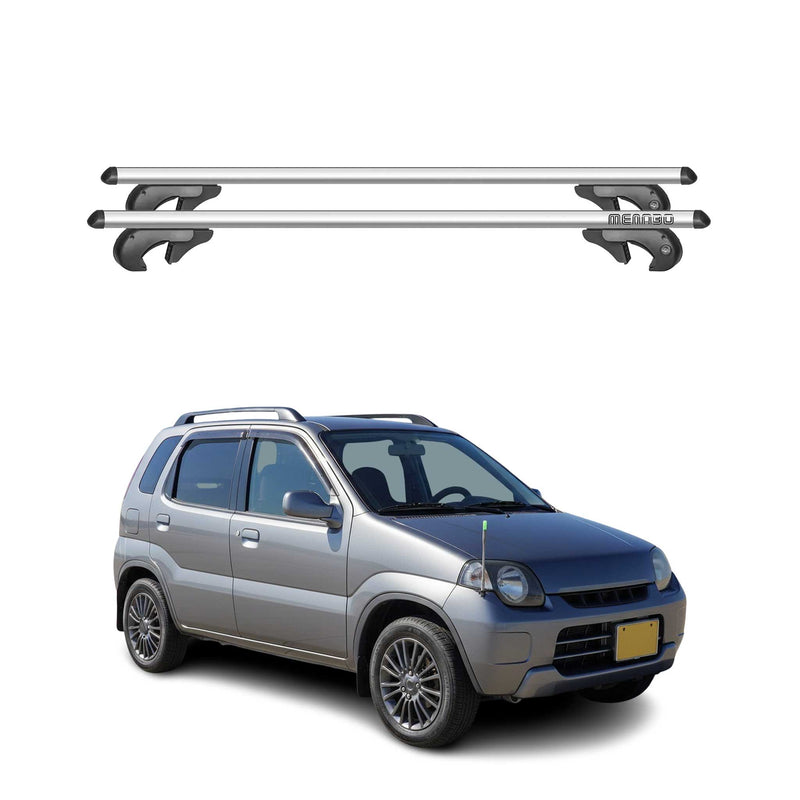 Menabo Dachträger Grundtäger für Suzuki Kei 1999-2009 90kg Alu Silber 2 tlg