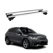 Dachträger Grundtäger für VW Tiguan mk2 2016-2024 75kg Aluminium Silber 2 tlg