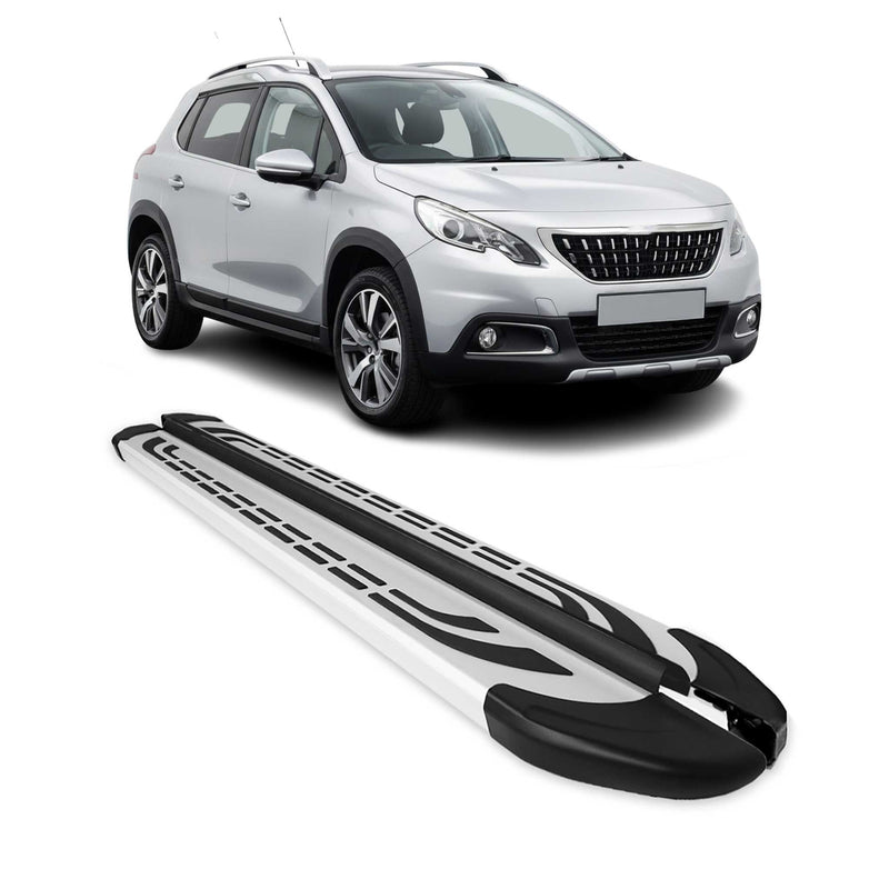 Trittbretter Seitenschweller Seitenbretter für Peugeot 2008 2003-2020 Alu Grau