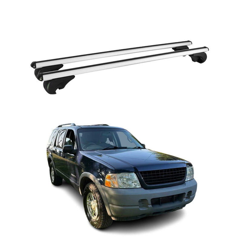 Dachträger Grundtäger für Ford Explorer 2002-2005 75kg Aluminium Silber 2 tlg