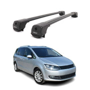 Dachträger Grundträger für VW Sharan II 2010-2023 Aluminium 75kg Schwarz 2tlg