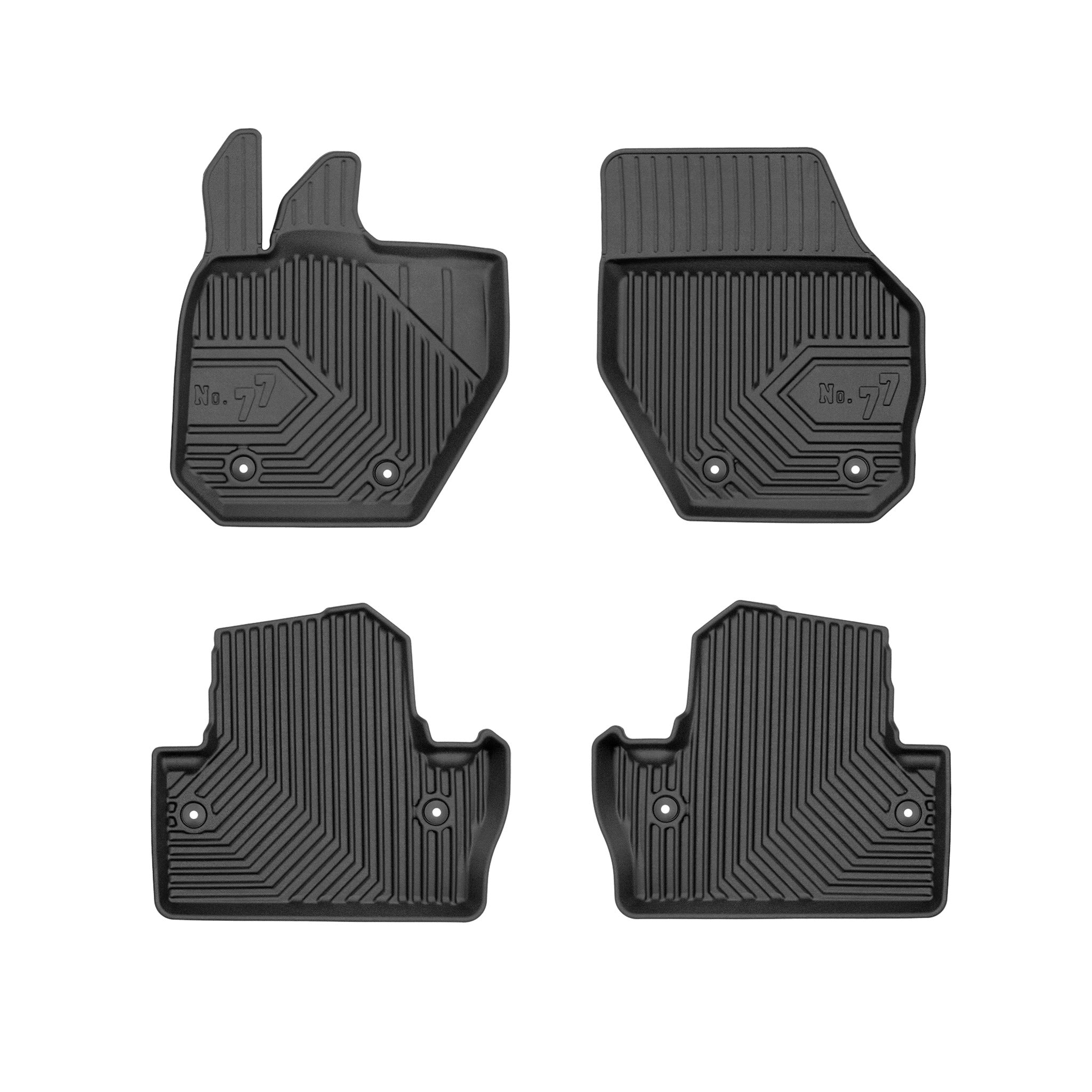 Fußmatten Gummimatten No.77 für Volvo V60 I 2010-2018 TPE Gummi Schwarz 4 Teile