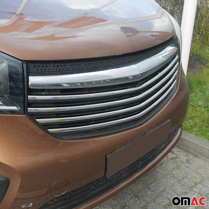 Kühlergrill Leisten Grillleisten für Opel Vivaro 2014-2019 Edelstahl Silber 4tlg